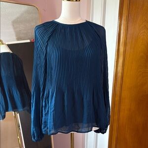 a new day Navy Pleated Blouse